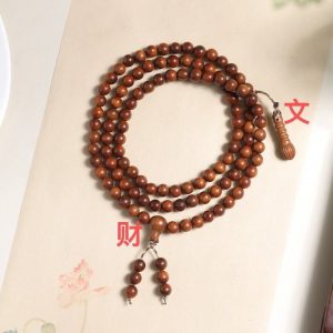 天然雷击枣木-108颗文财聚集多圈手串